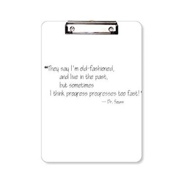 Imagem de Progress Progresses Too Fast Citações Prancheta Pasta Bloco de Escrita Placa de Apoio A4