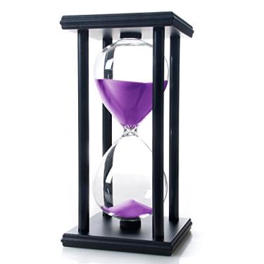 Imagem de Bellaware Ampulheta de 60 minutos, temporizador de areia de madeira, roxo