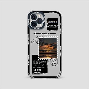 Imagem de Para capa de telefone para iPhone 14 Pro 13 12 11 Max X XR XS Max 7 8 Plus SE Fashion Stamp Paisagem Câmera Proteção Soft TPU Phone Case, 48, para iphone 12