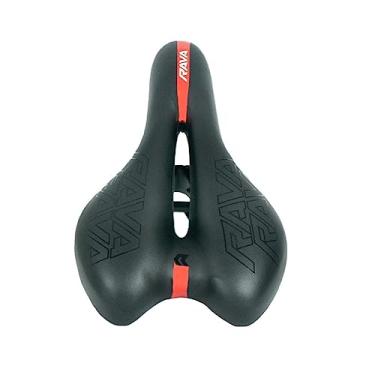 Imagem de TSW Banco Selim Bicicleta Gel Vazado 270x150mm Unissex Bike Mtb Gravel Speed Ceres Rava Preto com Vermelho