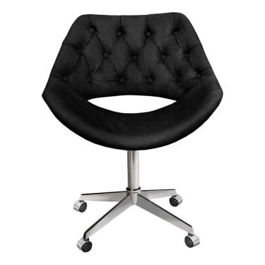 Imagem de Poltrona Decorativa Escritório Sofia Capitonê com Rodinhas