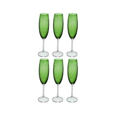 Imagem de Conjunto de Taças para Champanhe Bohemia 57938 220ml Verde - 6 Peças