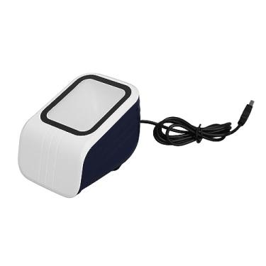 Imagem de Scanner de código de barras de mesa 2D, anúncios mãos livres leitor de código de barras com fio USB leitor de código de barras
