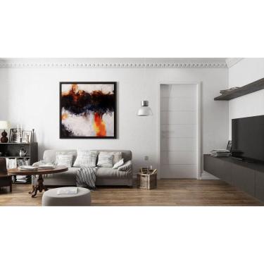 Imagem de Porta de Madeira 210x80cm Mso Eucaplac Frisada Tivoli Eucatex Branco Max