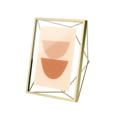 Imagem de Porta Retrato Prisma Em Aço Umbra Dourado