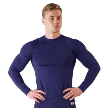 Imagem de Nautica Camisa térmica masculina – Camisa térmica masculina quente – camiseta para clima frio, roupa íntima térmica para homens, Azul marino, P