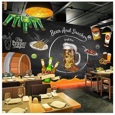 Imagem de TUYIFA Papel de parede personalizado hambúrguer ocidental fast food restaurante fundo preto mural de parede 3D lanche bar hambúrguer pizza papel de parede (138''x100''(350x256 LL/A, ),x:li13)