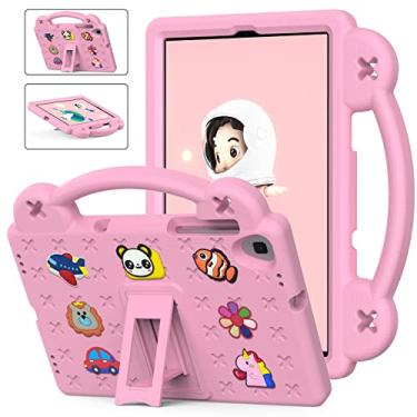 Imagem de QYiiD Capa infantil para Lenovo Tab K10 2021/M10 FHD Plus 10,3 polegadas (2020 2ª geração), capa leve e flexível à prova de choque com alça dobrável para TB-X606F/TB-X606X/TB-X6C6F/TB-X6C6X, rosa