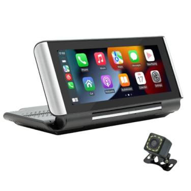 Imagem de XRC TECH 7 Polegada HD Carro Portátil MP5 Reprodutor Multimídia Tela Dobrável Sem Fio CarPlay Android Auto Mirror Link Com Câmera de Reversão 5.0 BT Chip Transmissor FM