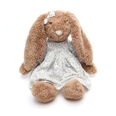 Imagem de Coelhinha de pelúcia rabbit com vestidinho delicado e florido de 40cm