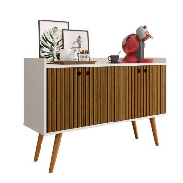 Imagem de Aparador Buffet Balcão 4 Portas Cantinho Café Prateleira Organizadora Pés Madeira Decoração Sala Estar Jantar Hall Entrada Escritório Dallas - RPM