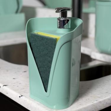 Imagem de Dispenser Organizador Prático De Pia Porta Detergente E Esponja Bucha Sólido Click Cozinha Verde Menta Uz