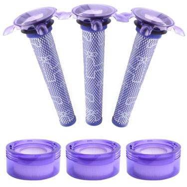 Imagem de Substituição de filtro de vácuo V8 compatível com aspirador de pó sem fio Dyson V8 Fluffy modelo SV25, novo aspirador portátil Dyson V8 (3 filtros HEPA + 3 pré-filtros)
