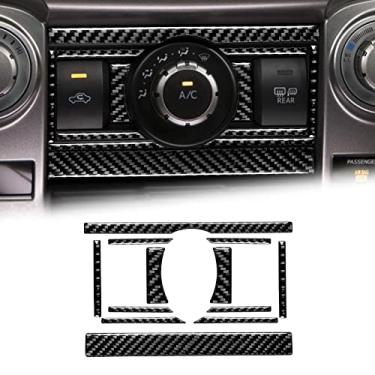 Imagem de BLAKAYA Compatível com painel de interruptor de ar condicionado de controle central de fibra de carbono acessórios interiores para Toyota 4Runner SUV 2010 2011 2012 2013 2014 2015 2016 2017 2018 2019 2020 (12 peças preto)