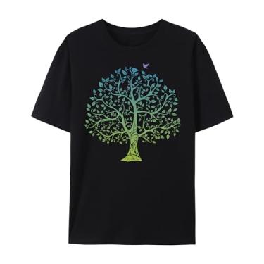 Imagem de BAFlo Camiseta masculina ou feminina com estampa de árvore da vida, Preto, 3G