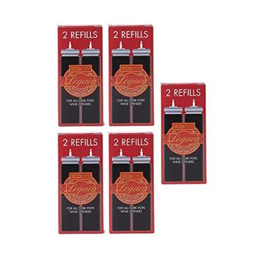 Imagem de Cartucho de refil de abridor de garrafa de vinho de metal, pacote com 2, preto (5, 2 pacotes de presente vermelho)