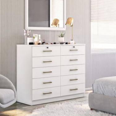 Imagem de Cômoda Londres com 10 Gavetas e 2 Chave 2338 Branco