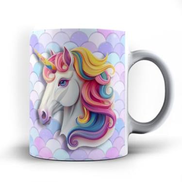 Imagem de Caneca xicara porcelana Cavalo unicórnio 24 (Vermelha)