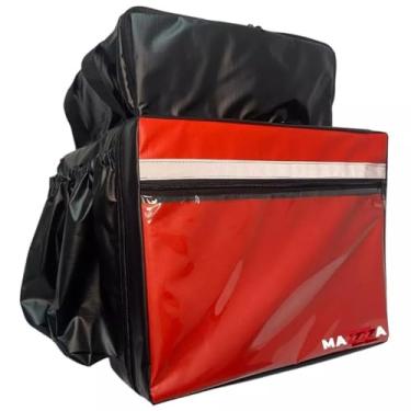 Imagem de Mochila Bag Completa para Motoboy Delivery Impermeável com ISOPOR 45L - Preto/Vermelho