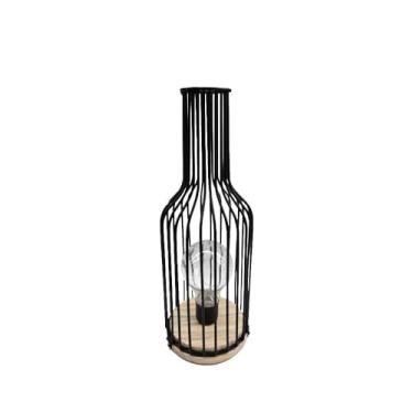 Imagem de Luminaria led de mesa a pilha em ferro A27,50cm preto L Hermitage - Full Fit