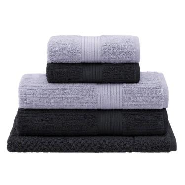 Imagem de Jogo Toalhas Banhão Buddemeyer 5p Fio Penteado Grafite 0125