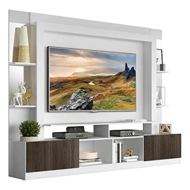 Imagem de Estante com Suporte Tv 65" Prateleiras c/Espelho Oslo Multimóveis V3385 Branca/tenerife