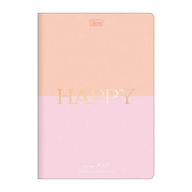 Imagem de Agenda 2025 Planner Mensal Happy Rosa E Laranja Tilibra