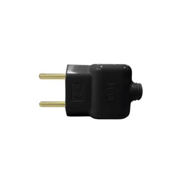 Imagem de Plug Tomada Pino Macho Prensa Cabo Fio 2P 10A 250V Preto