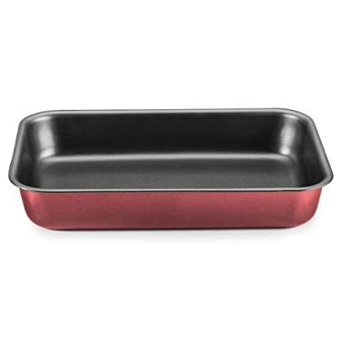 Imagem de MTA ASSADEIRA ALTA N° 1 EXT/INT 29X21X5CM / 2,3L - DE ALUMINIO COM ANTIADERENTE COR CEREJA