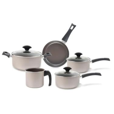 Imagem de Brinox - Jogo de Panelas Antiaderente Ceramic Life 5 Peças Essence - Champanhe