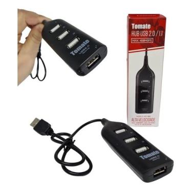 Imagem de Hub Usb 2.0 Régua Alta Velocidade 4 Portas Extensor Pendrive - Tomate