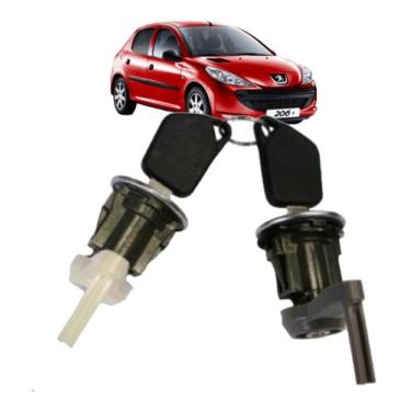 Imagem de Par Cilindro Miolo Porta Dianteira Com Chave Peugeot 206 207 - UNIVERS