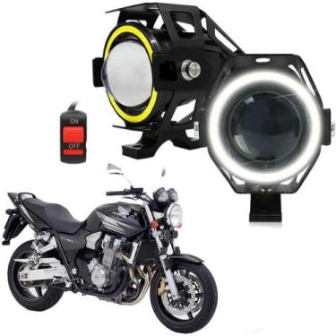 Imagem de Par Farol de Milha para Moto CB1300 Super Four 2007 2008 Angel Eye U7 