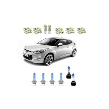 Imagem de Farol Veloster Completo Kit Led Super Branca - Blue Lion, Led, H7, Led
