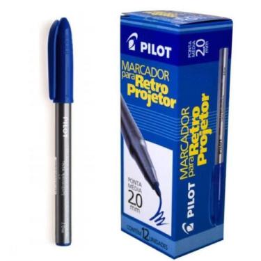 Imagem de Marcador Retroprojetor Pilot 2.0mm Azul - 12 Unidades