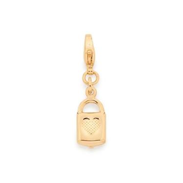 Imagem de Berloque banhado ouro 3x 24k 18k e 22k feminino rommanel cadeado coraç