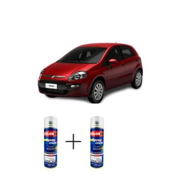 Imagem de Tinta Spray Automotiva Vermelho Opulence Fiat 300ml + Spray Verniz 300