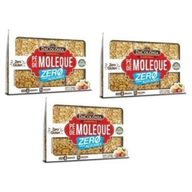 Imagem de KIT - 3 Pé de Moleque Zero Açúcar Sem Glúten DaColônia - 100g