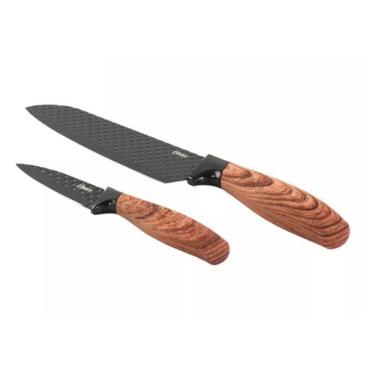 Imagem de Jogo de Facas 2 Peças Aço Inox Preta Gunderson Oster
