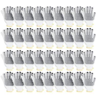 Imagem de Kit 36 Pares Luva Pano Tricotada Malha Pigmentada Branca Epi - Tradest