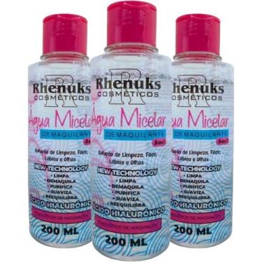 Imagem de Kit 3 Água Micelar 5x1 Removedor de Maquiagem Purifica 200ml - Rhenuks