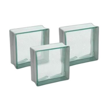 Imagem de Bloco De Vidro Ondulado Brasil Ibravir 19X19X08Cm Kit Com 10