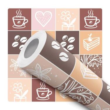 Imagem de Papel De Parede Vinílico Café Bolo Xícara Para Cozinha 3m - DELIQUADRO