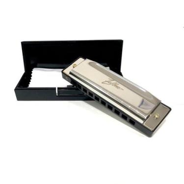 Imagem de Gaita Harmônica Metal 20 Vozes Dó Zellmer - SPANKING