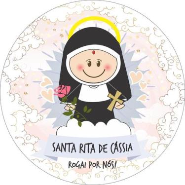 Imagem de Painel de Lona Redondo Santinhos Católicos Santa Rita - Fabrika de Fes