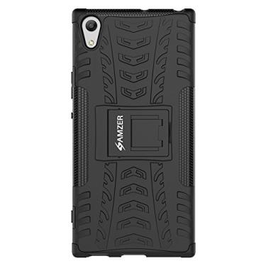 Imagem de AMZER Capa protetora fina à prova de choque híbrida Warrior capa resistente de camada dupla para Sony Xperia XA1 Ultra - preta