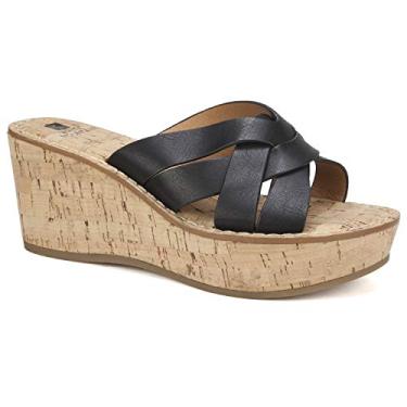 Imagem de WHITE MOUNTAIN Sandália plataforma feminina Samwell, Preto, 38