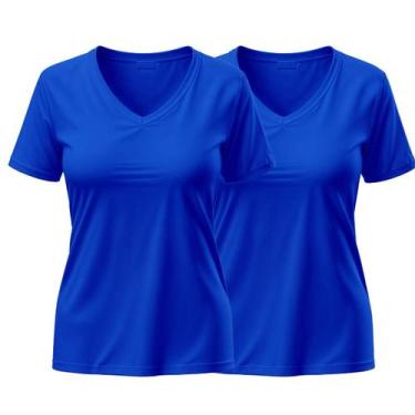 Imagem de Kit 2 Camisetas Feminina Dry Fit Básica Lisa Proteção Solar UV Térmica