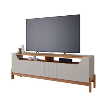 Imagem de Rack bancada Moema Permobili 04 portas MDF, Off White Cinamomo