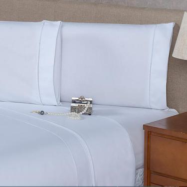 Imagem de 2 Fronhas com Ponto Palito 90cmx50cm Percal Flex 400 Fios Toque Acetin
